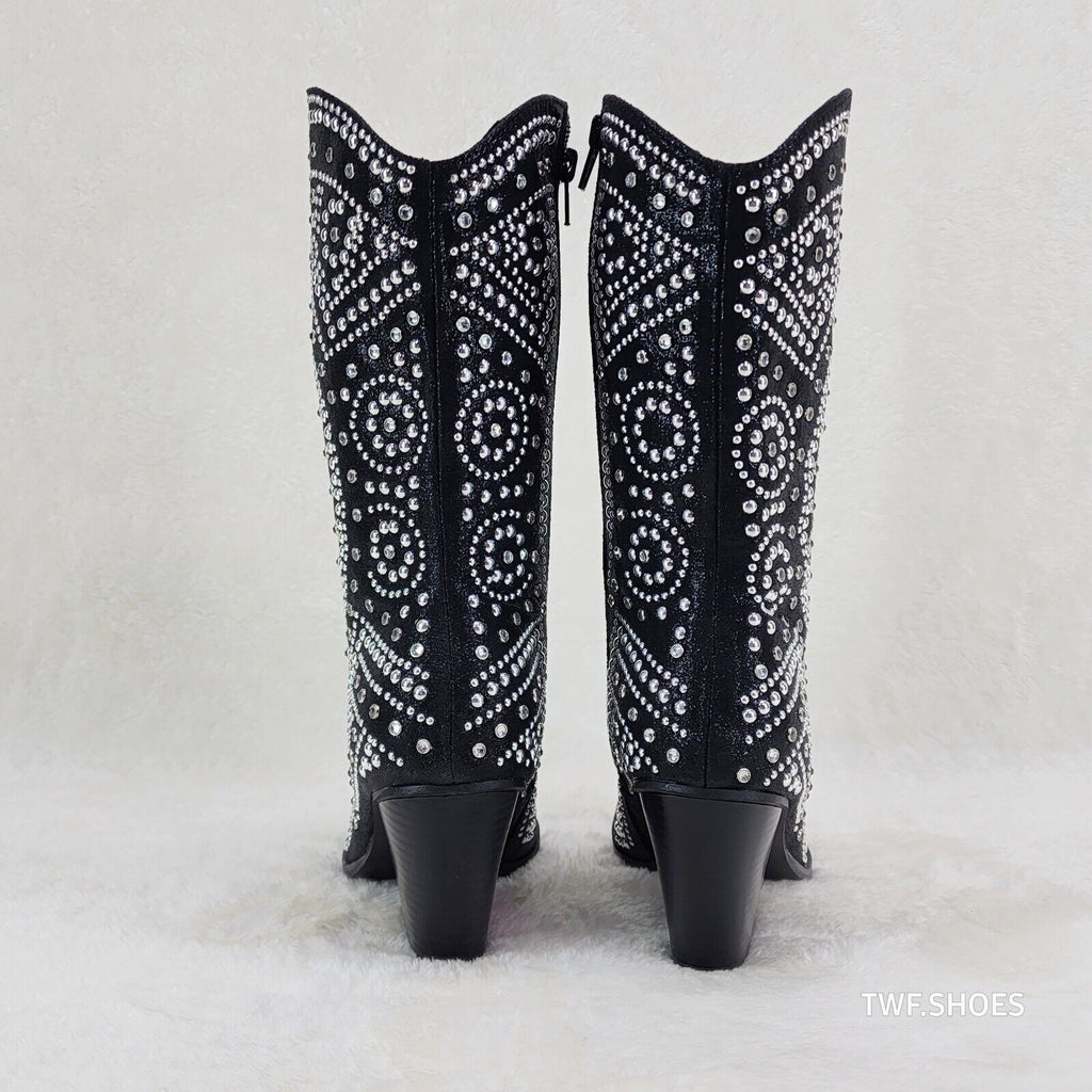 Country Scandal Studs Rhinestones Decked Out Western Cowgirl Boots - Totally Wicked Footwear