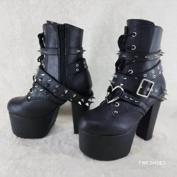 Demonia Torment Chunky Heel Platform Goth Punk Ankle Boots - Totally Wicked Footwear