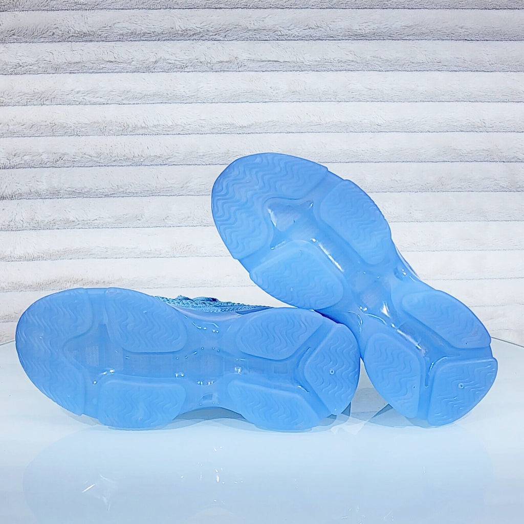 Frey Blue Jelly Sole Slip On Pull Tie Comfy Running Shoes Sneakers - Totally Wicked Footwear