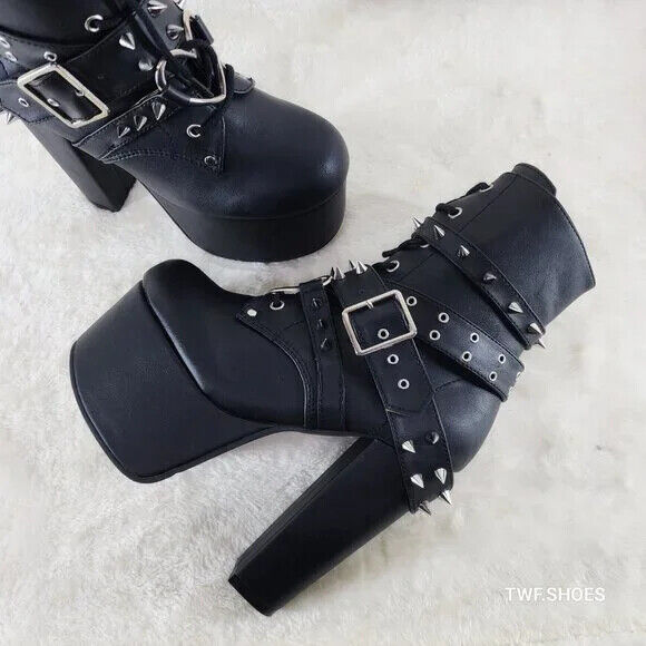 Demonia Torment Chunky Heel Platform Goth Punk Ankle Boots - Totally Wicked Footwear