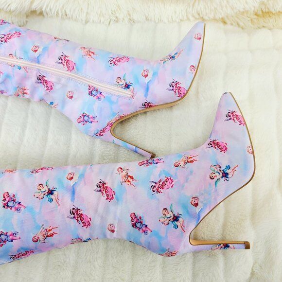 Angel Charub Tie Dye Thigh High Heel Boots Bad Girlz - Totally Wicked Footwear