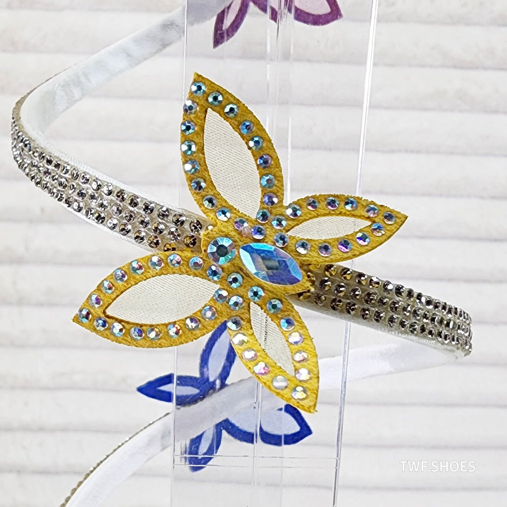 Fly Girl White Upper & Rhinestones Multi Color Butterfly Wrap Strap High Heels - Totally Wicked Footwear