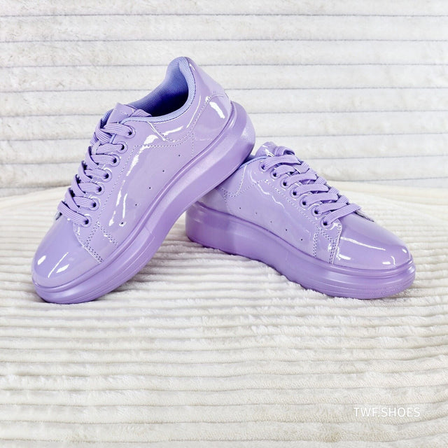 Cush Baby 3 Patent Lilac Purple Comfy Sneakers Tennis Shoes - Totally Wicked Footwear