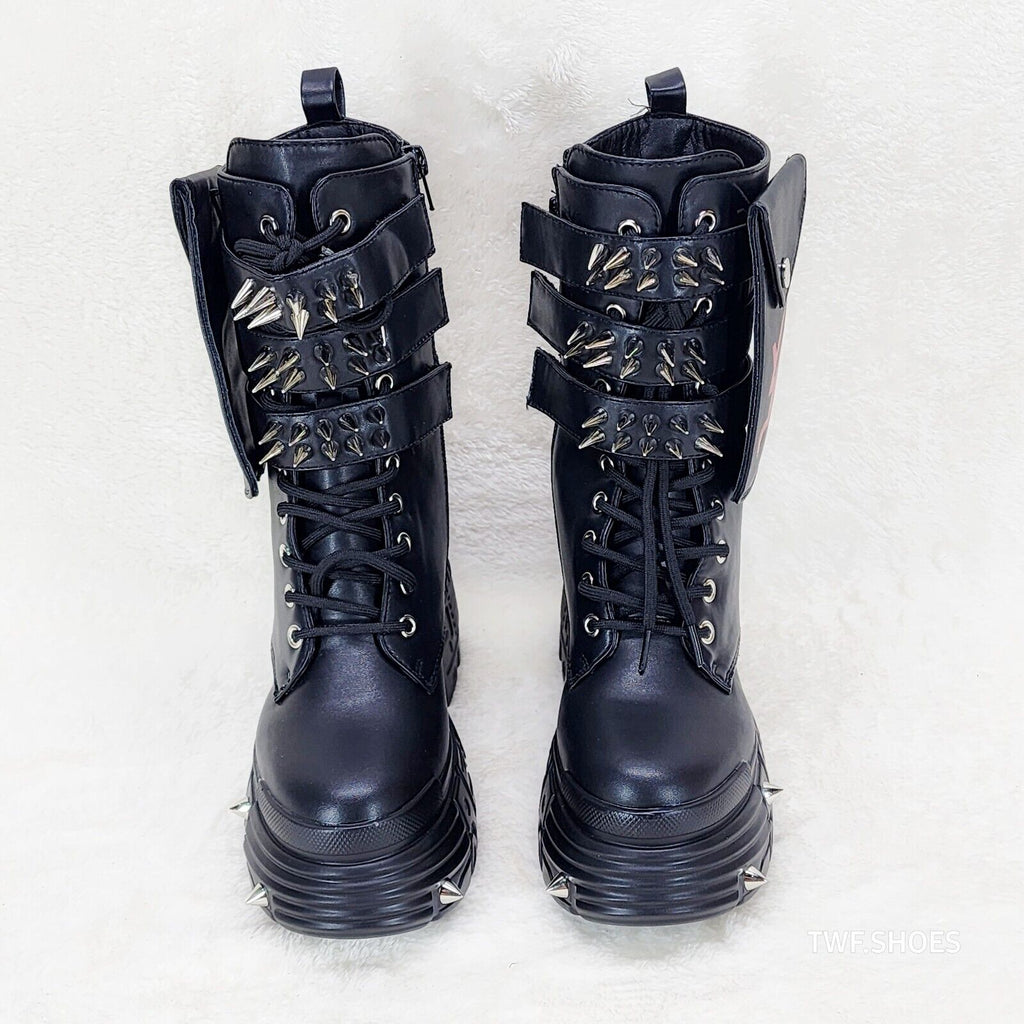 Anthony Wang Blackest Night Cyber Punk Goth Mid Calf Platform Boots - Totally Wicked Footwear
