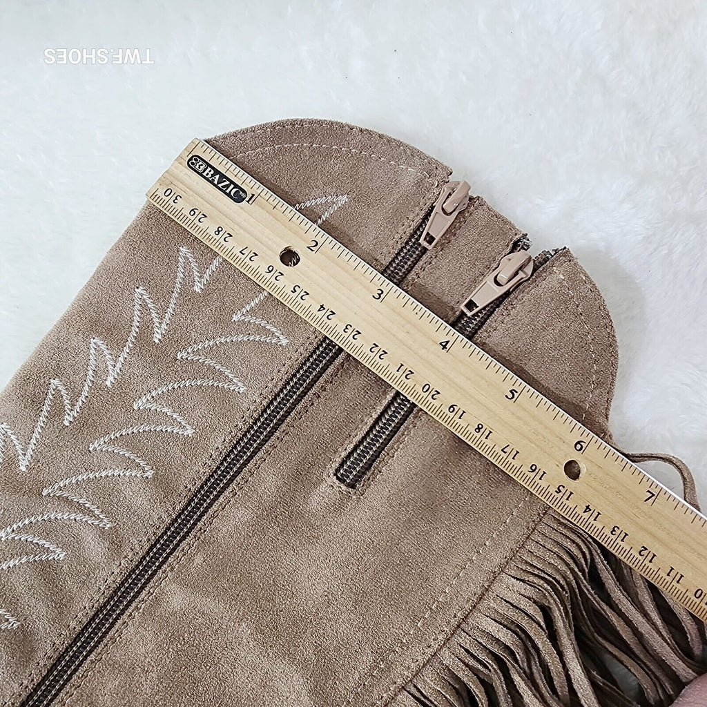 Dusty Roads Coco Taupe Back Fringe Cowboy Western Cowgirl Boots - Totally Wicked Footwear