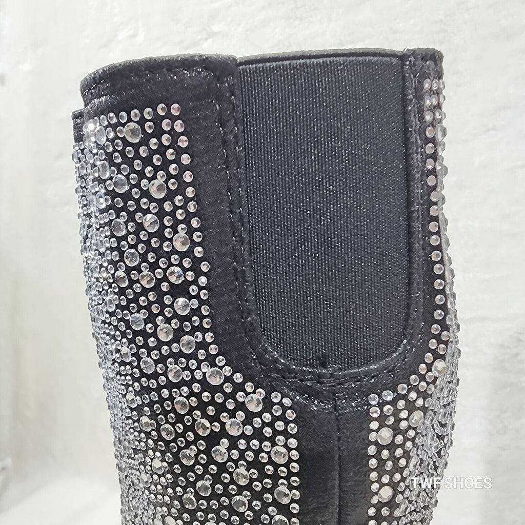 Western Diva Black Asymmetrical Fringe Rhinestone Glam Cowgirl Boots - Totally Wicked Footwear