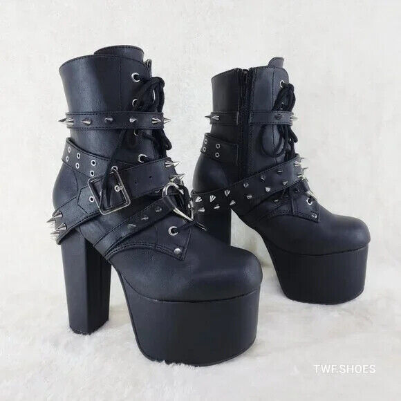 Demonia Torment Chunky Heel Platform Goth Punk Ankle Boots - Totally Wicked Footwear