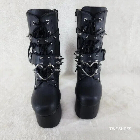 Demonia Torment Chunky Heel Platform Goth Punk Ankle Boots - Totally Wicked Footwear