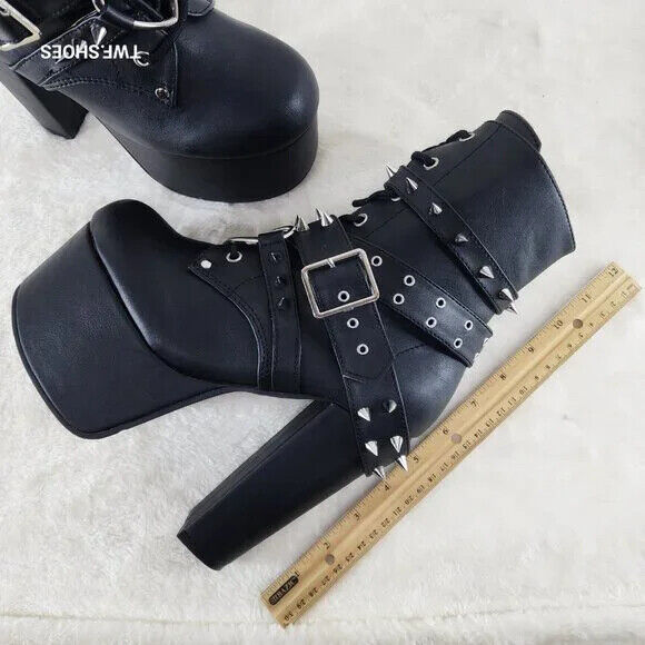 Demonia Torment Chunky Heel Platform Goth Punk Ankle Boots - Totally Wicked Footwear