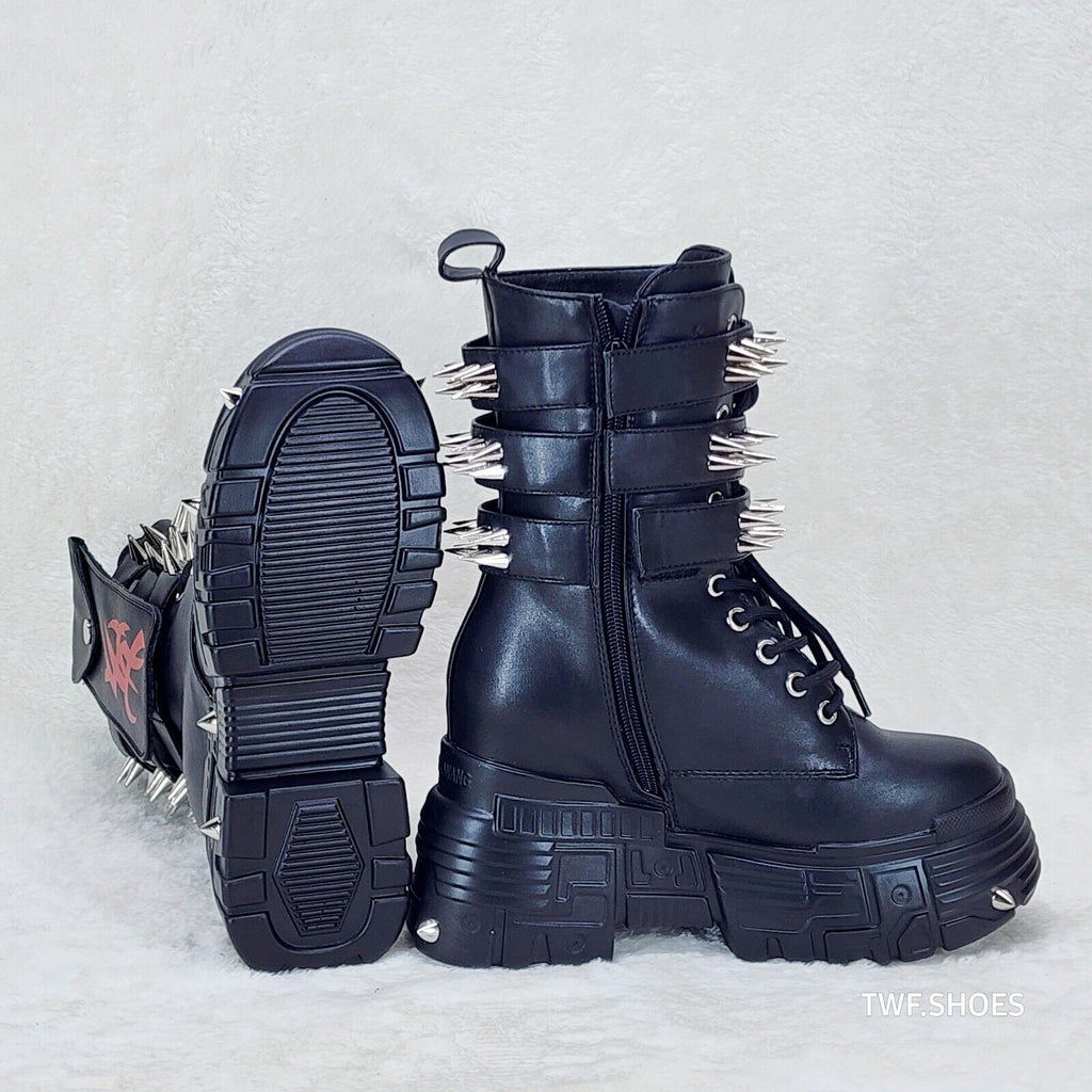 Anthony Wang Blackest Night Cyber Punk Goth Mid Calf Platform Boots - Totally Wicked Footwear