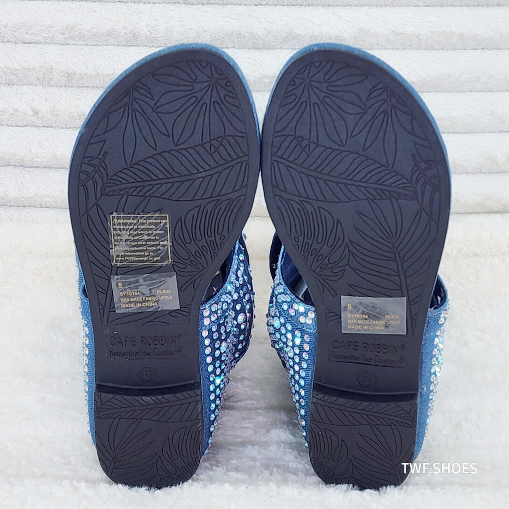Perplex Denim & Rhinestones Sandal Slouch Boots Shooties - Totally Wicked Footwear