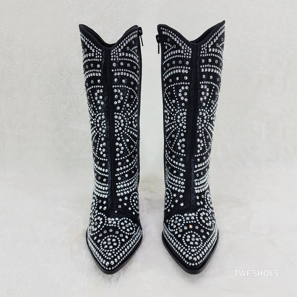 Country Scandal Studs Rhinestones Decked Out Western Cowgirl Boots - Totally Wicked Footwear