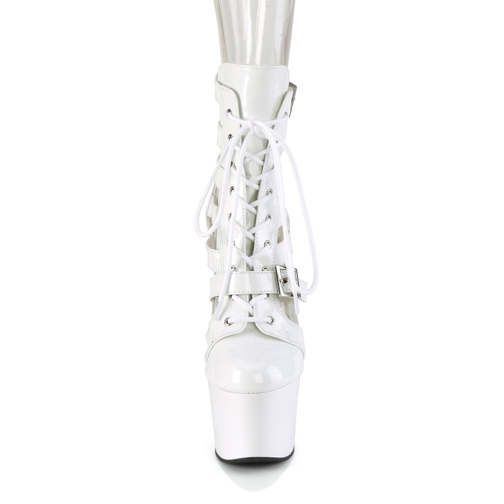 Adore 1013MST White Patent  7" Heel Platform Ankle Boots Direct - Totally Wicked Footwear