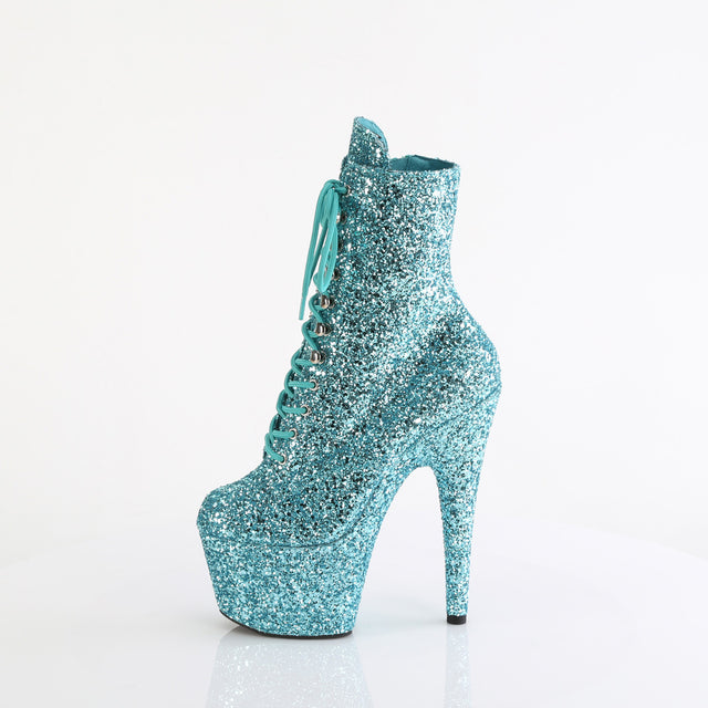 Adore 1020GWR Turquoise Glitter 7" Heel Platform Ankle Boots -Direct - Totally Wicked Footwear