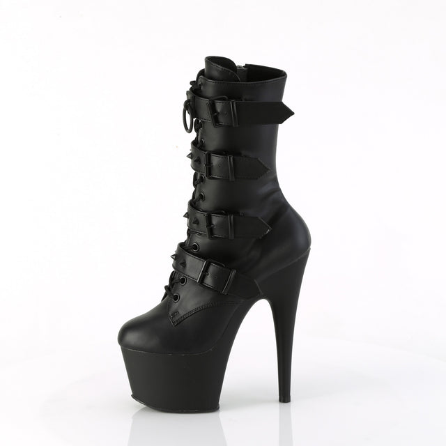 Adore 1046 Black Matte 7" Heel Platform Mid Calf Boots -Direct - Totally Wicked Footwear