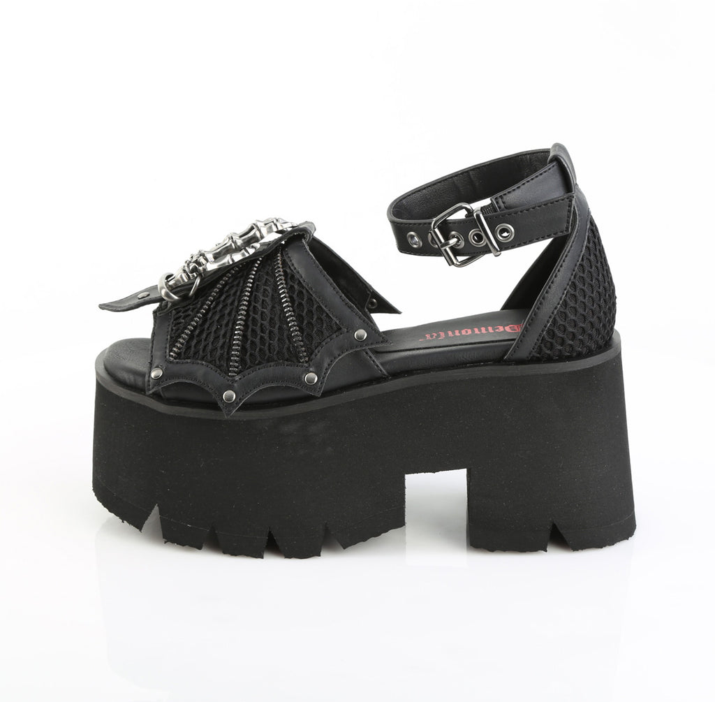 Ashes 11 Platform Sandals Goth punk shoes  - Demonia Direct - Totally Wicked Footwear