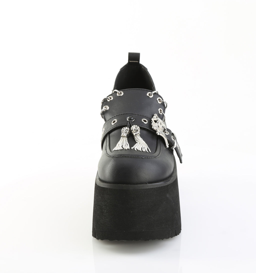 Ashes 038 Loafer Goth punk shoes  - Demonia Direct - Totally Wicked Footwear