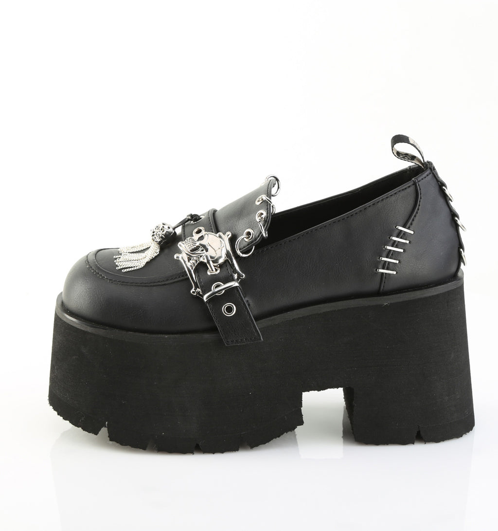 Ashes 038 Loafer Goth punk shoes  - Demonia Direct - Totally Wicked Footwear