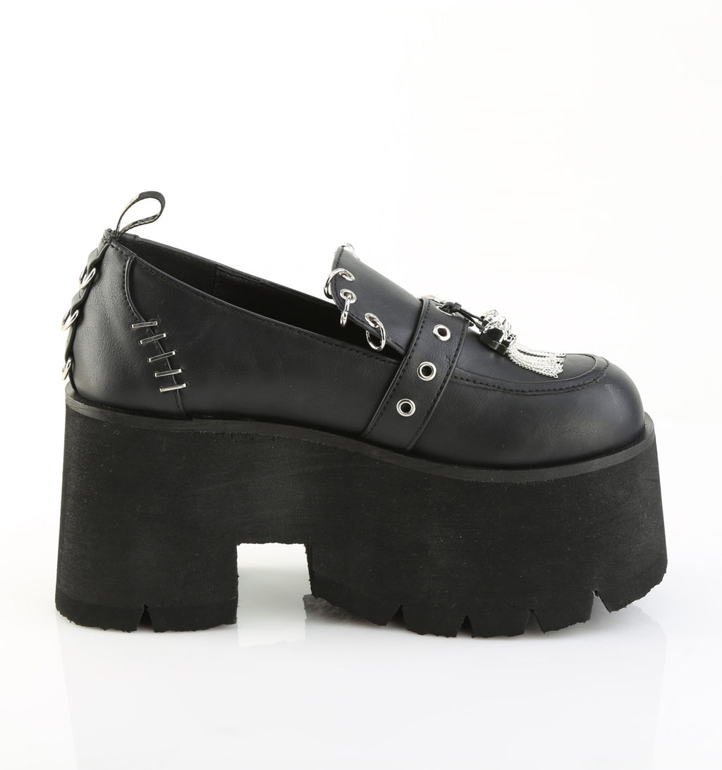 Ashes 038 Loafer Goth punk shoes  - Demonia Direct - Totally Wicked Footwear