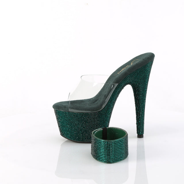 Bejeweled 712 Emerald Green Rhinestone Ankle Cuff Platform Shoes- Direct - Totally Wicked Footwear