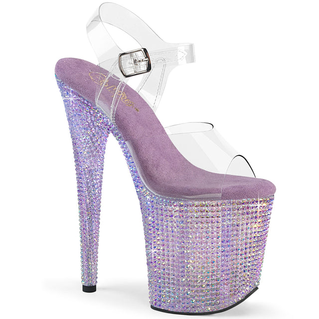 Bejeweled 808RRS Lilac Purple Iridescent Rhinestone 8" Platform Heels Pleaser Direct - Totally Wicked Footwear