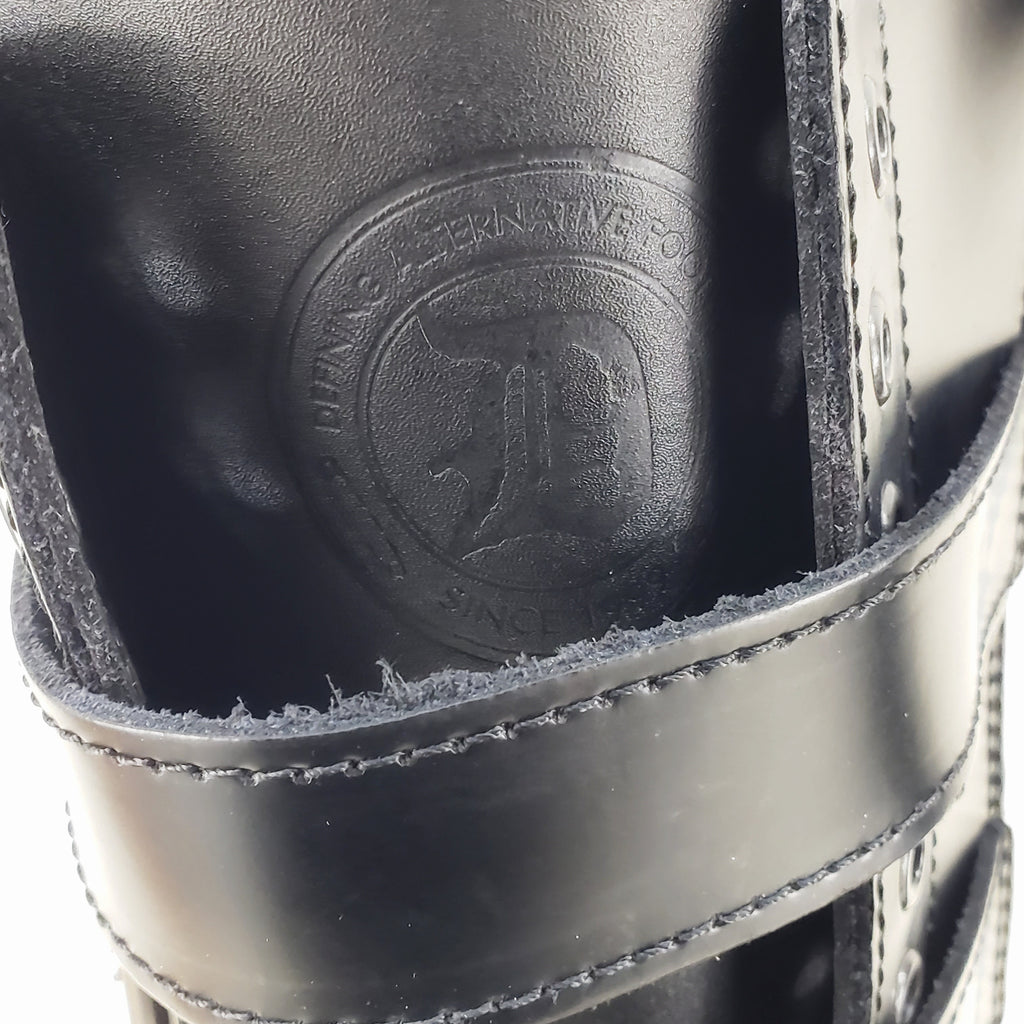 Riot 18 Goth Combat Biker Steel Toe Knee Boots Black LEATHER Men Size 5-14 NY - Totally Wicked Footwear