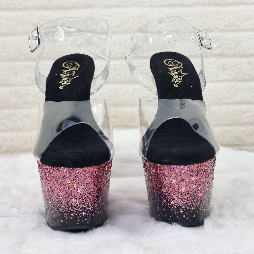 Adore 708SS Pink Hologram Ombre Platform Shoes Sandals 7" High Heel Shoes NY - Totally Wicked Footwear