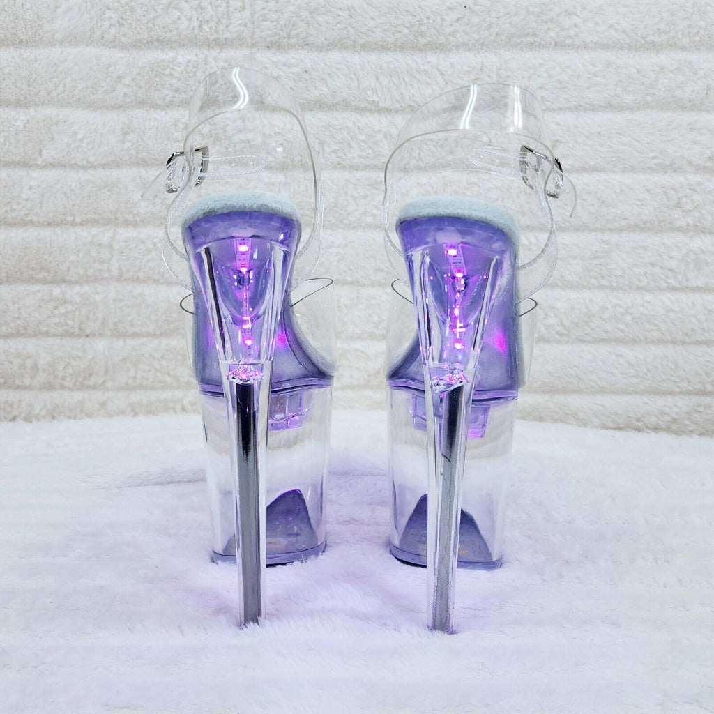 Flash Dance Led Lighted Multi Function Flashdance Clear Platform 8" Heels NY - Totally Wicked Footwear