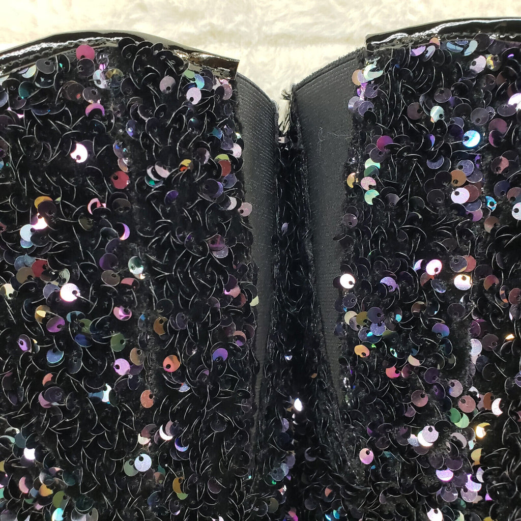 Adore 3020 Black Multi Sequin High Heel Platform Thigh High Boots US Sizes NY - Totally Wicked Footwear