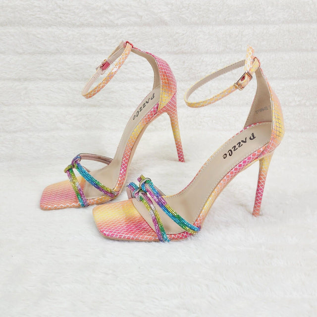 Symm Colorful Rhinestone Strap High Heel Stiletto Shoes - Totally Wicked Footwear