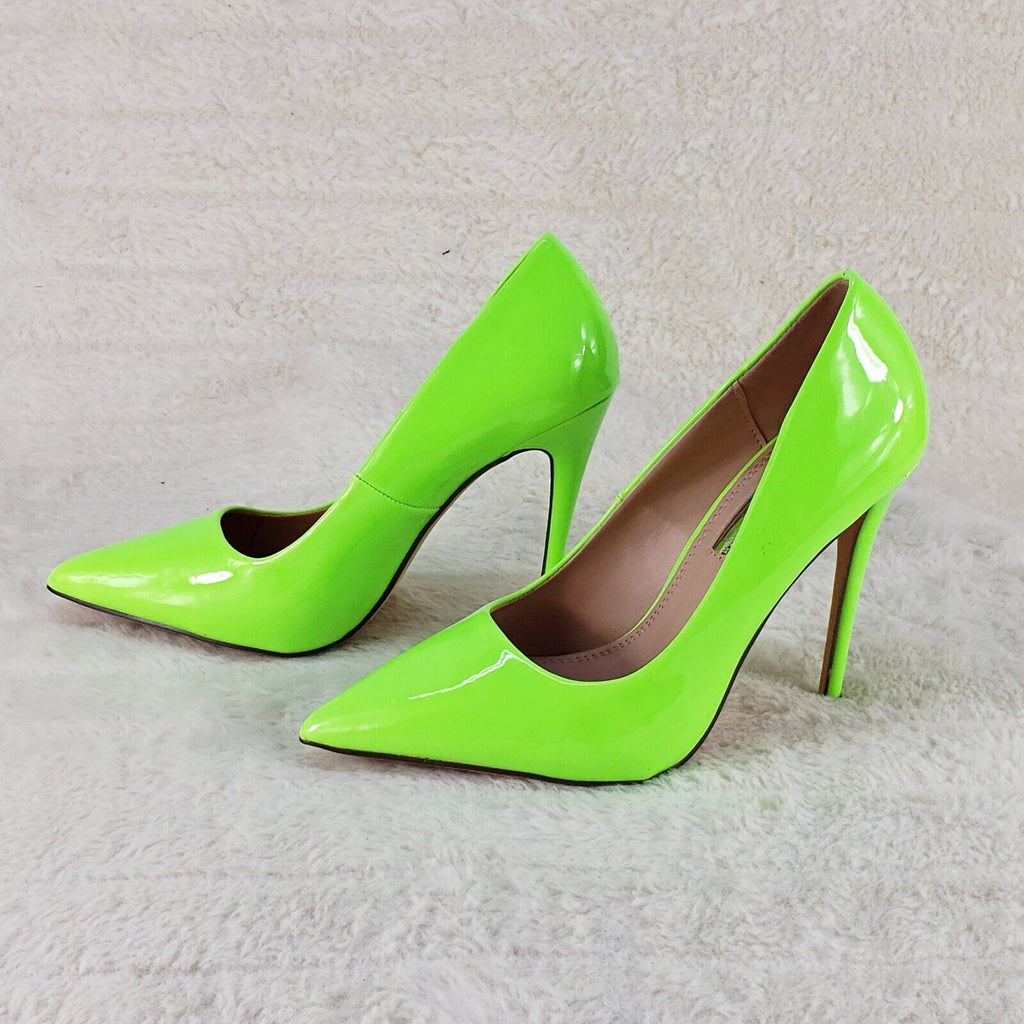 Fabulous Bright Lime Yellow Pointy Toe High Heel Pumps 7-11 - Totally Wicked Footwear