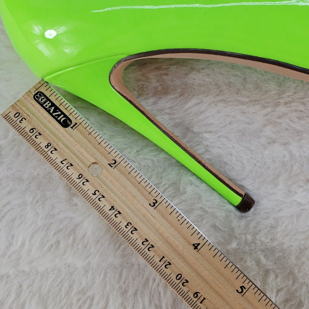 Fabulous Bright Lime Yellow Pointy Toe High Heel Pumps 7-11 - Totally Wicked Footwear