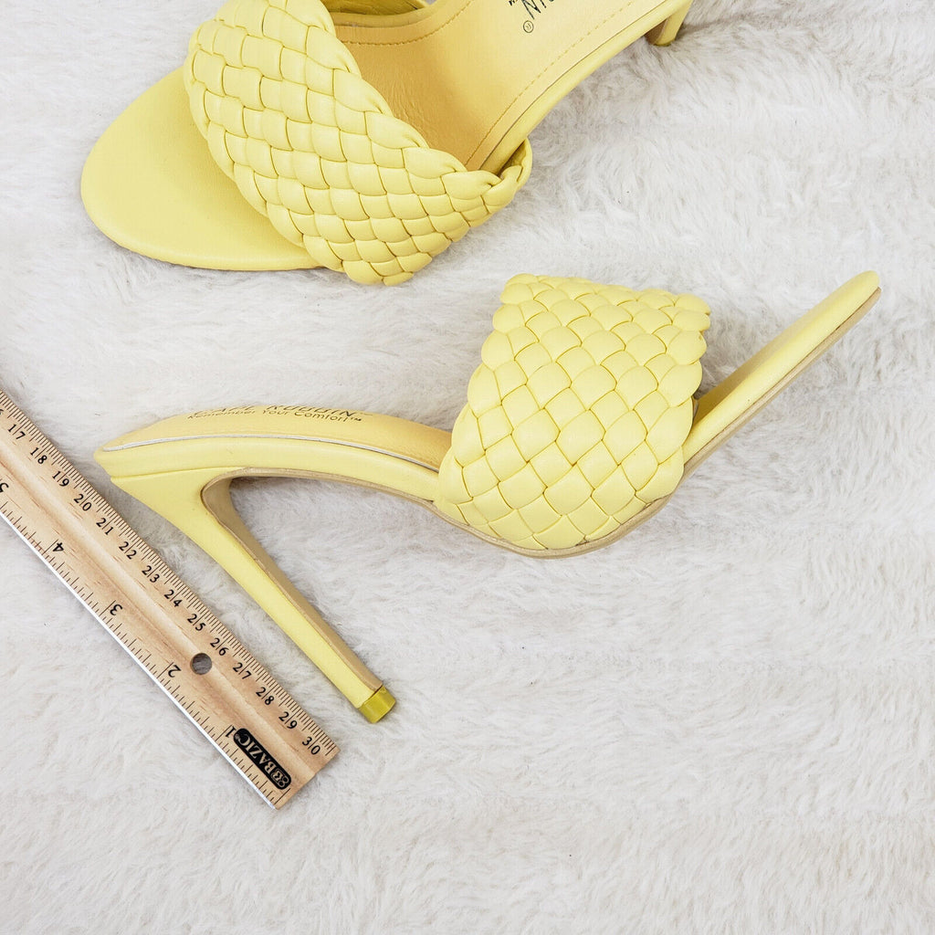 Anson Slip On Yellow Open Toe High Heel Clogs Mules Slides - Totally Wicked Footwear