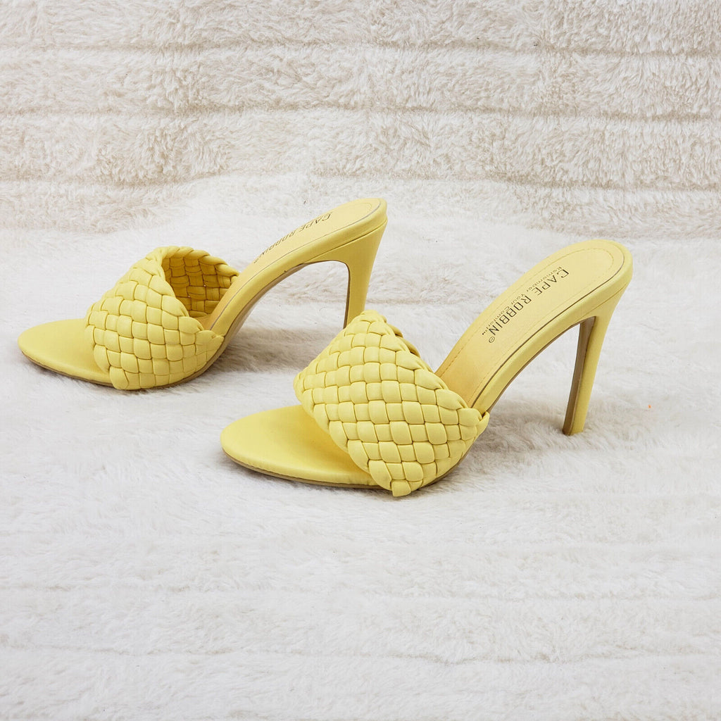 Anson Slip On Yellow Open Toe High Heel Clogs Mules Slides - Totally Wicked Footwear