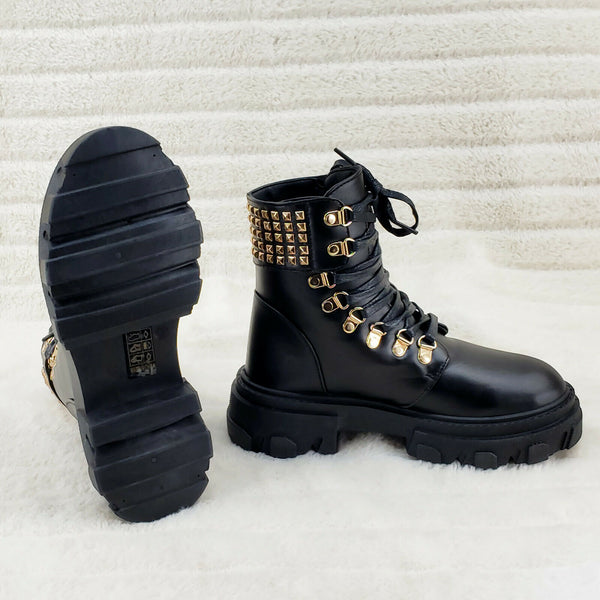 Black studded toe clearance boots