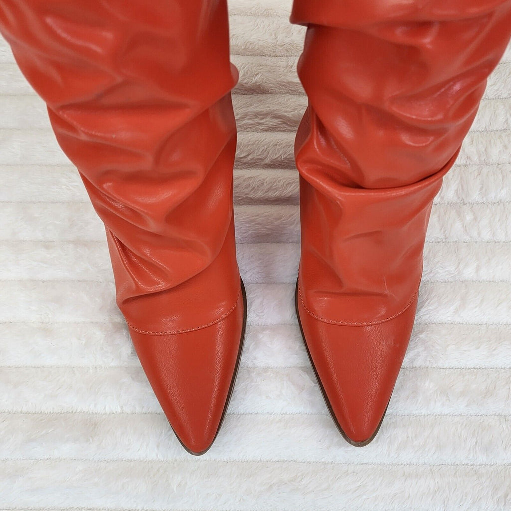 Humbled Orange Skirted Fold Over Western Cowgirl Boots - Totally Wicked Footwear