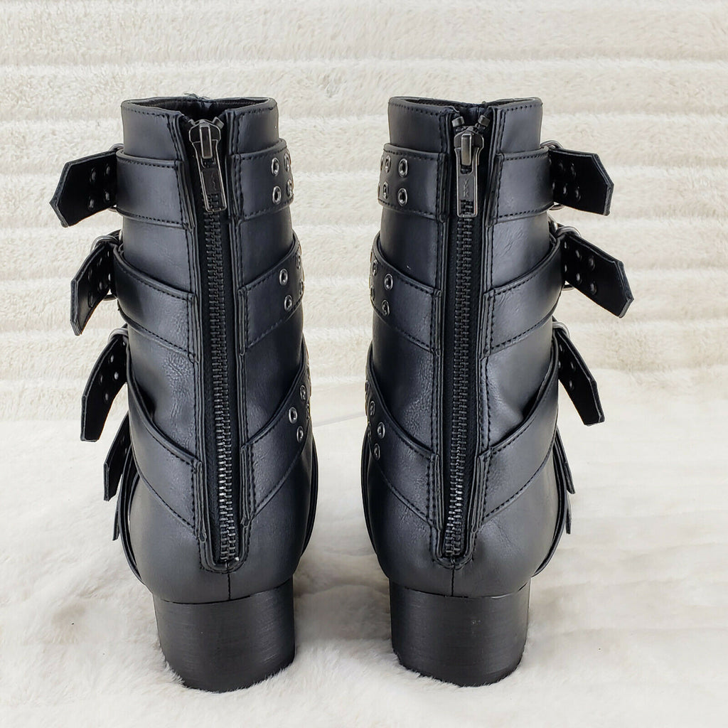 Wicked Warlock 70 Multi Strap Winklepicker Ankle Boots Mens Matte NY IN HOUSE - Totally Wicked Footwear