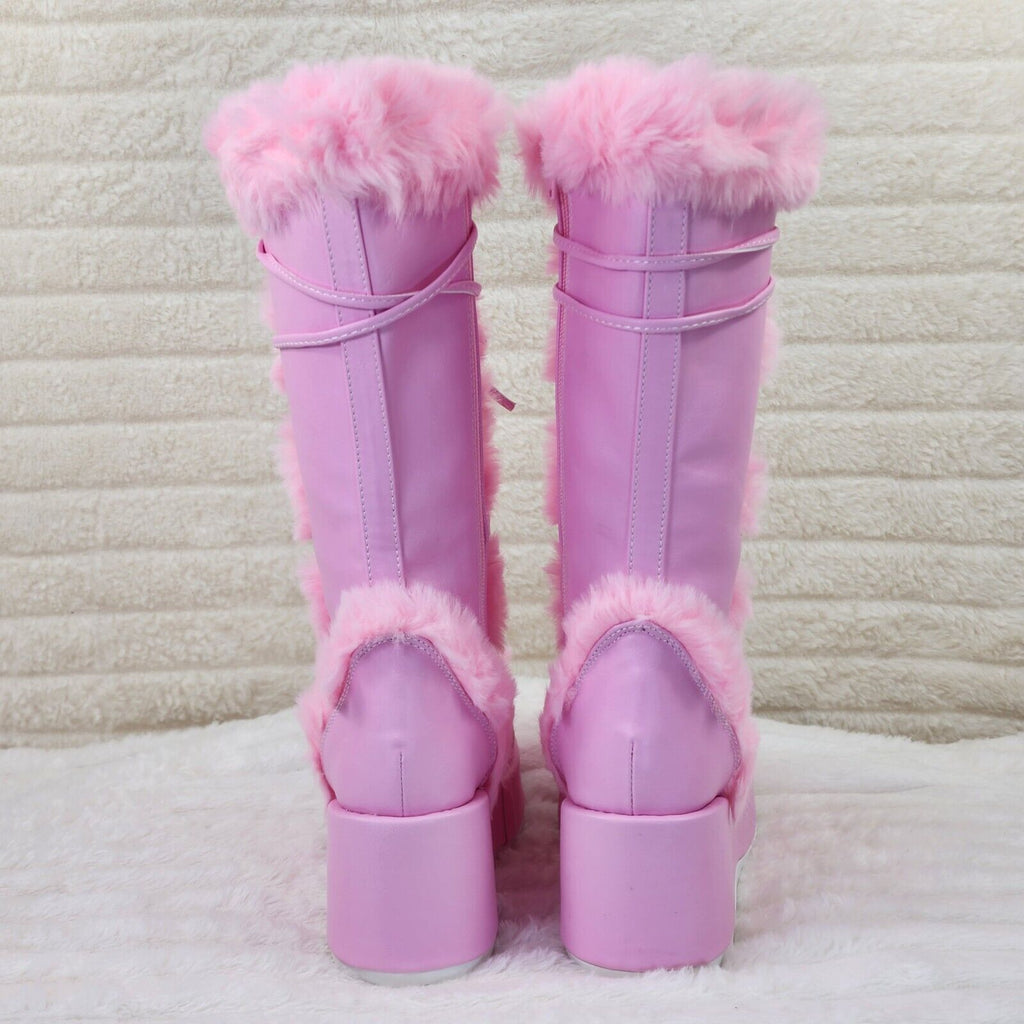 311 Cub Stomper Baby Pink Mammoth Platform Goth Punk Knee Boots NY Restock - Totally Wicked Footwear