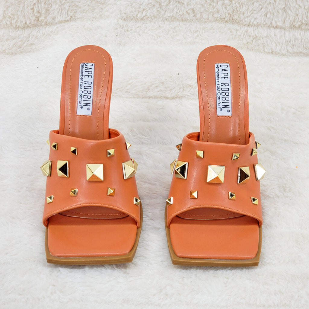 Popo Slip On Square Open Toe High Heel Clogs Mules Slides - Totally Wicked Footwear