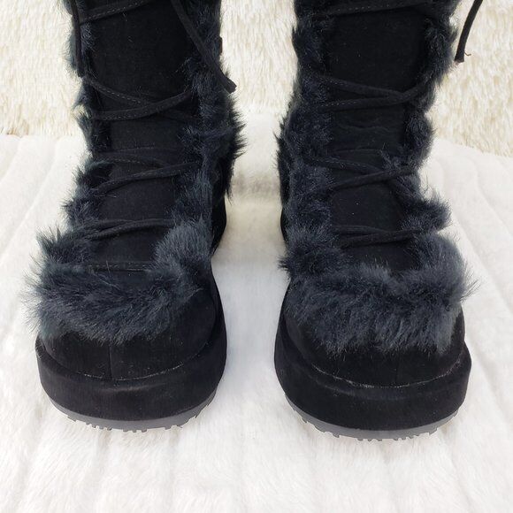 Club Stomper Black Mammoth Platform Goth Punk Knee Boots NY Restock - Totally Wicked Footwear