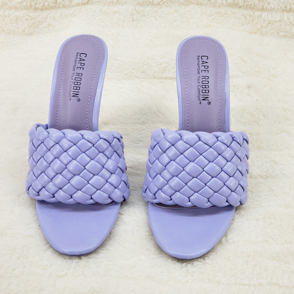 Anson Slip On Lilac Purple Open Toe High Heel Clogs Mules Slides - Totally Wicked Footwear
