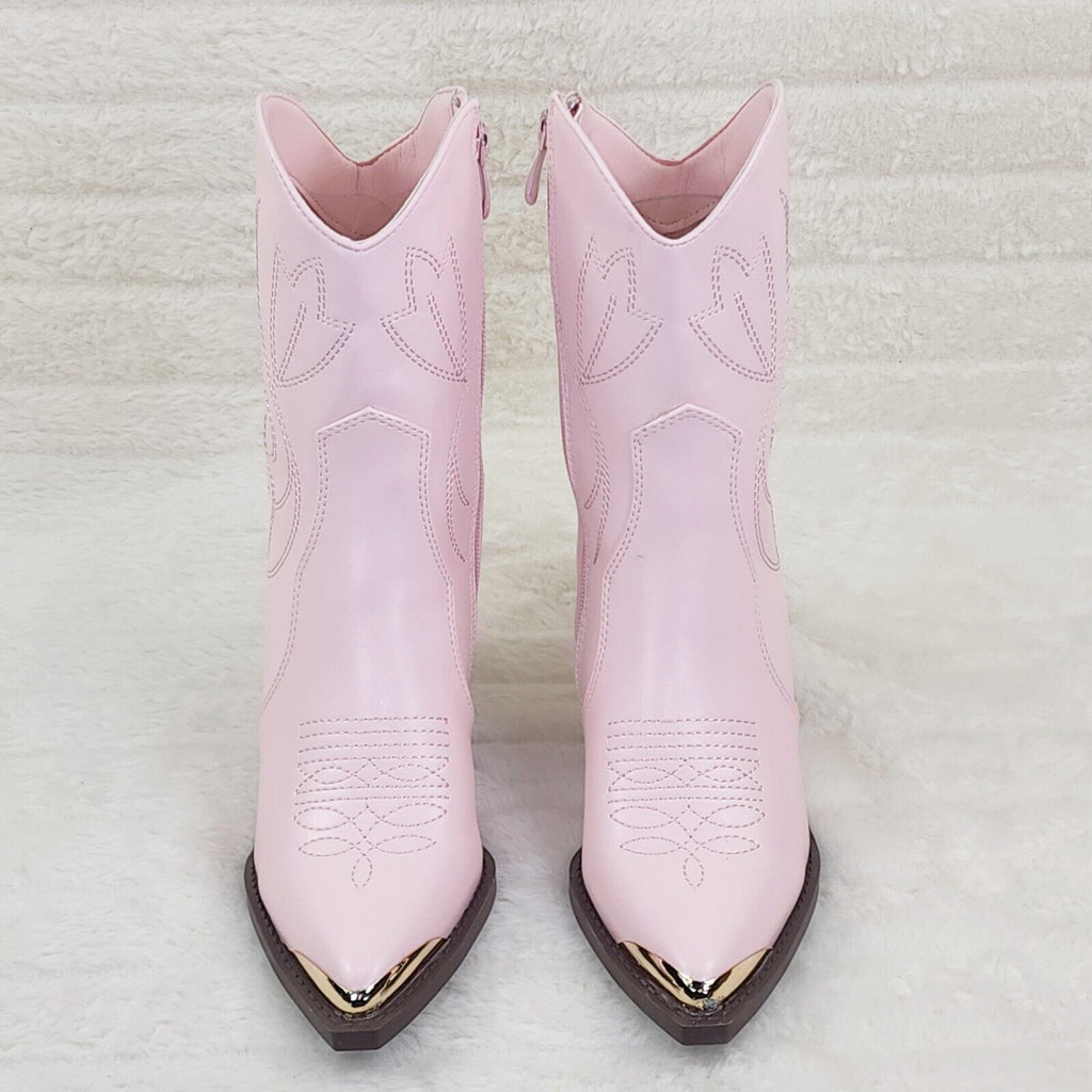 Tallas Pink Cowgirl Cowboy Ankle Boots Western Block Heels US Sizes 7-11 - Totally Wicked Footwear