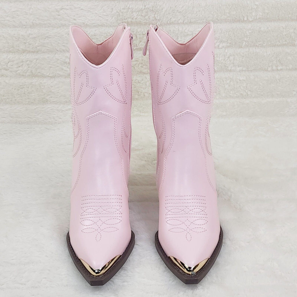 Tallas Pink Cowgirl Cowboy Ankle Boots Western Block Heels US Sizes 7-11 - Totally Wicked Footwear