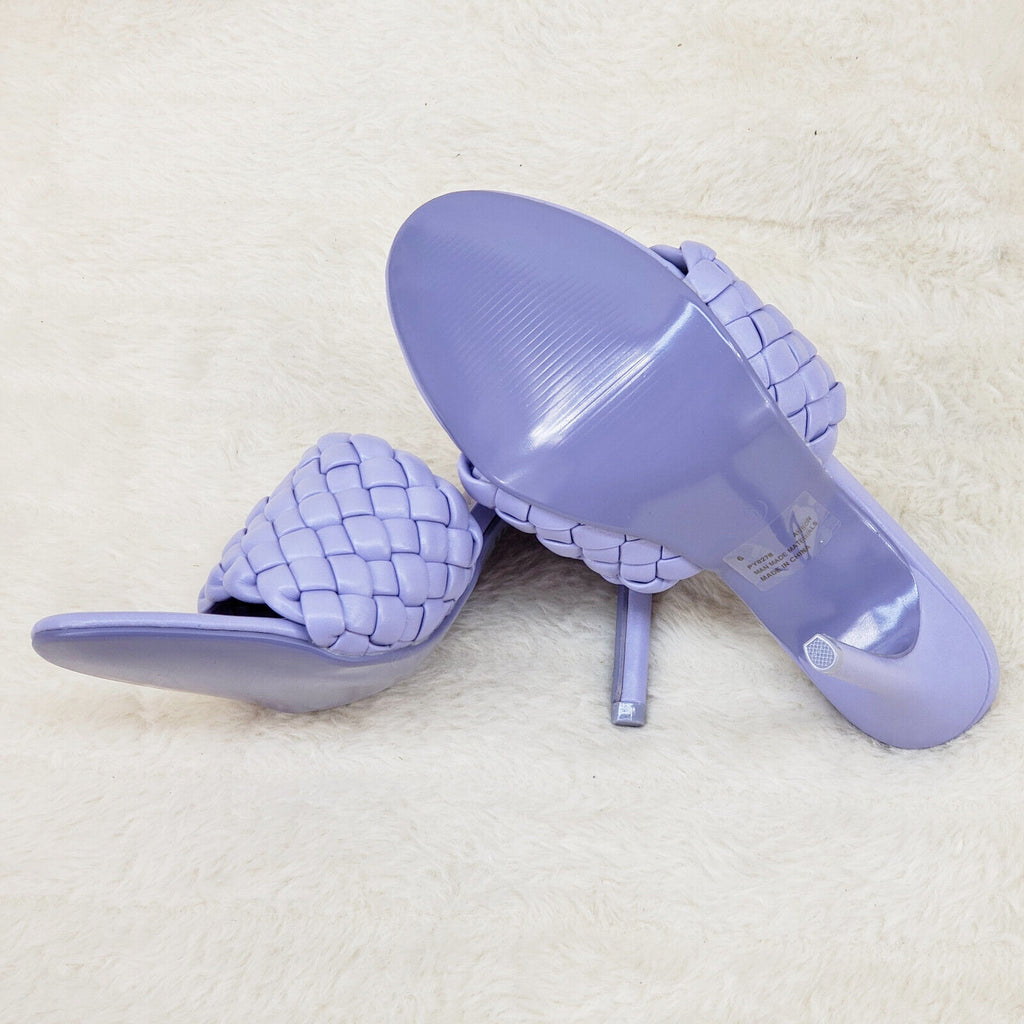 Anson Slip On Lilac Purple Open Toe High Heel Clogs Mules Slides - Totally Wicked Footwear