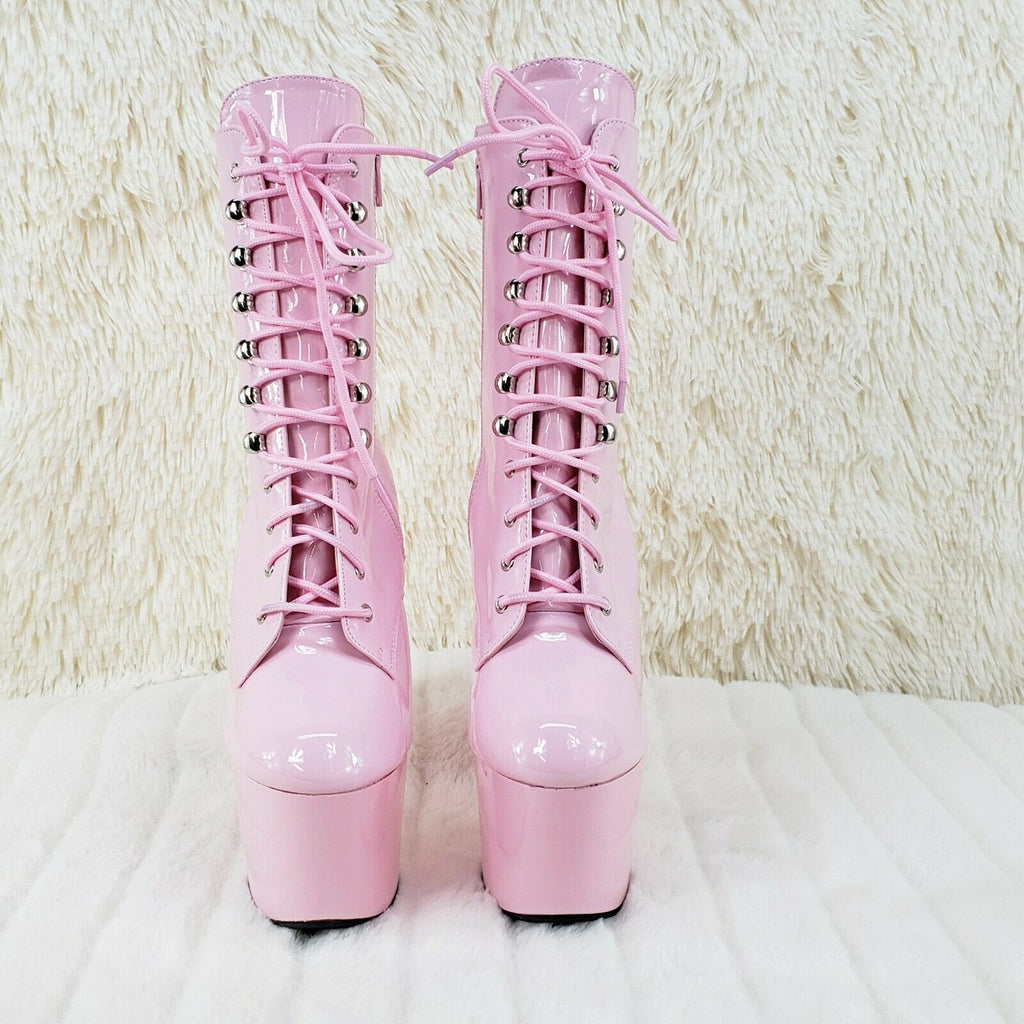Baby Pink 1020 Adore 7" Heel Platform Ankle Boots NY - Totally Wicked Footwear