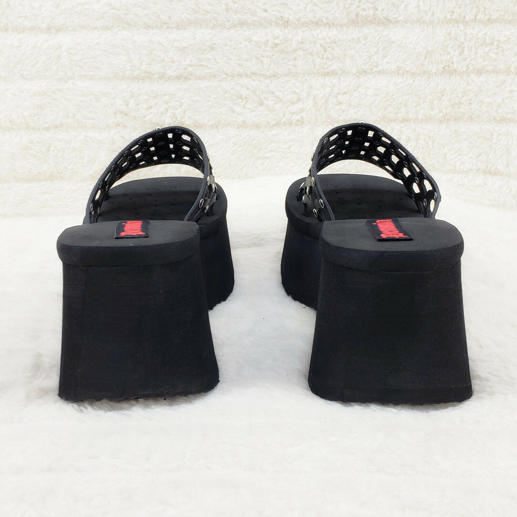 Funn Platform Goth Cut Out Web Sandals Spider Studs Slip On Shoes In House - Totally Wicked Footwear