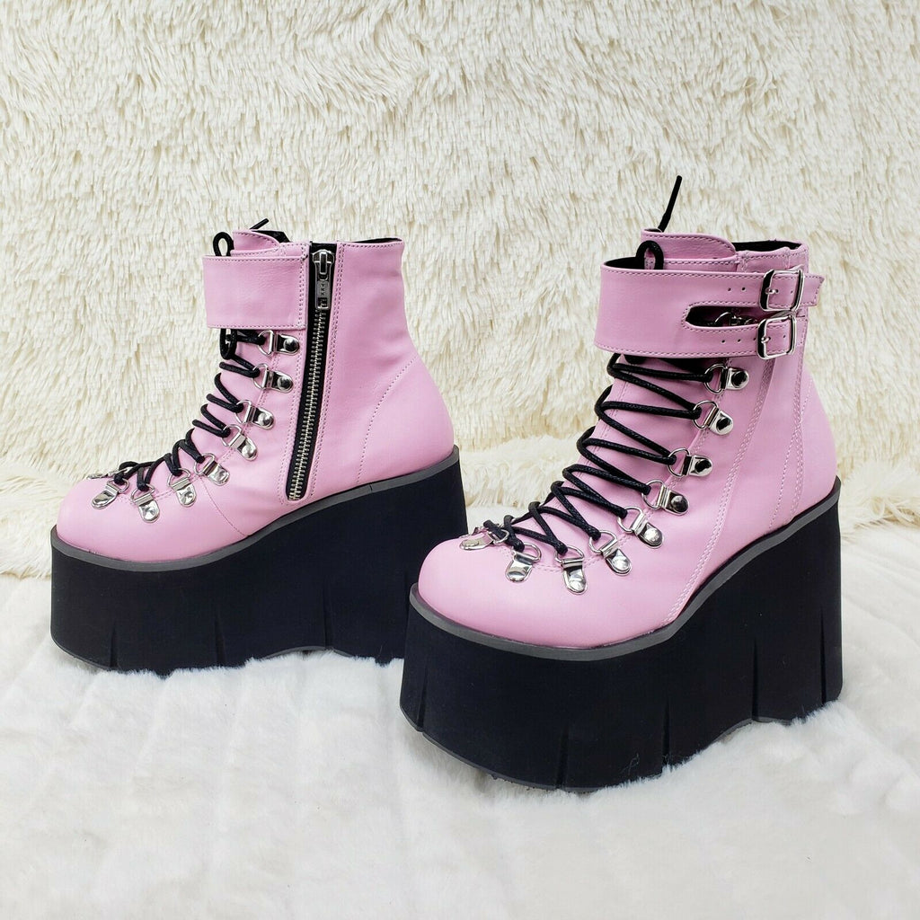 Kera 21 Pink Ankle Boot 4.5" Platform Cuff Straps Goth Punk Rock 6-11 NY - Totally Wicked Footwear