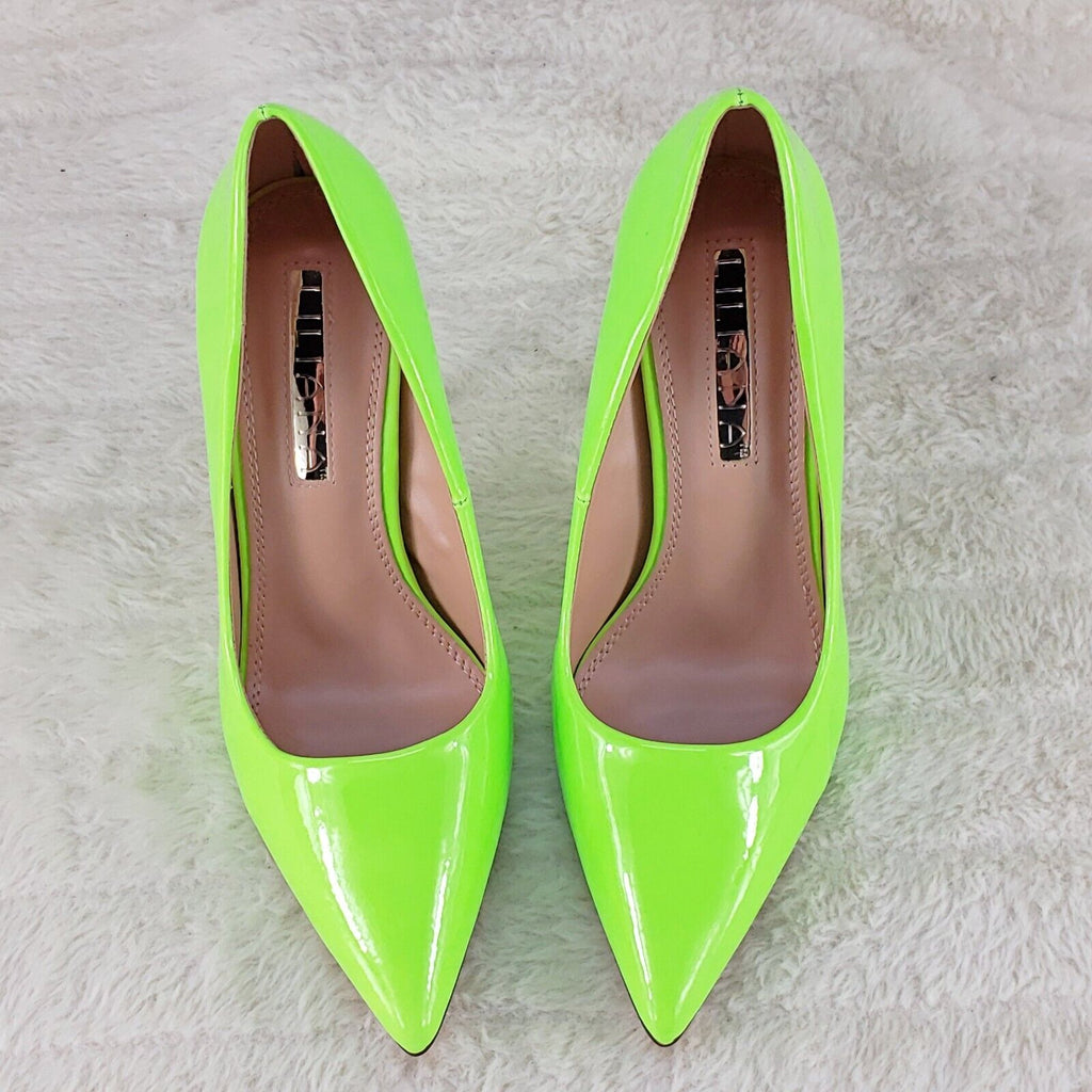 Fabulous Bright Lime Yellow Pointy Toe High Heel Pumps 7-11 - Totally Wicked Footwear