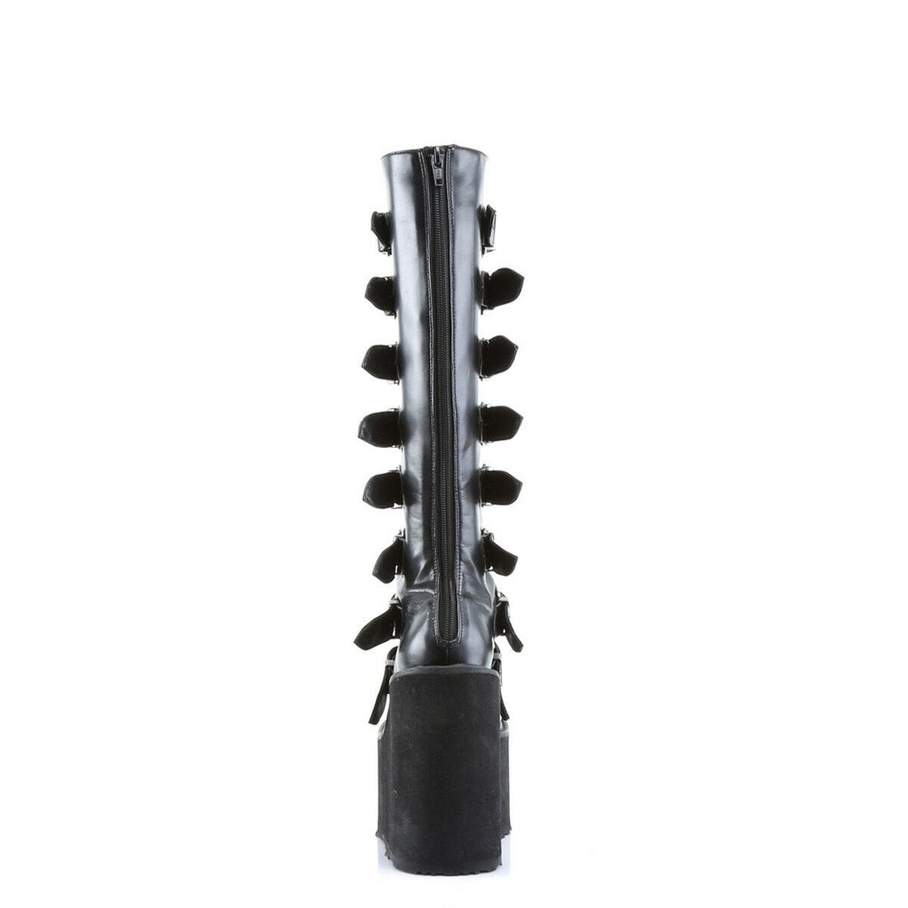 Swing 815WC Black Matte Goth Wide Calf Knee Boots 5.5" Platform NY - Totally Wicked Footwear