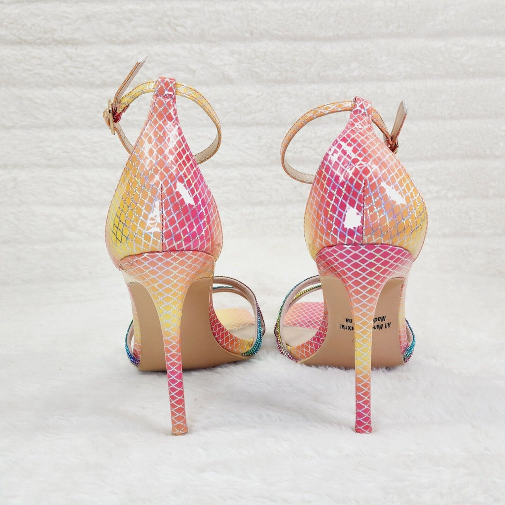 Symm Colorful Rhinestone Strap High Heel Stiletto Shoes - Totally Wicked Footwear